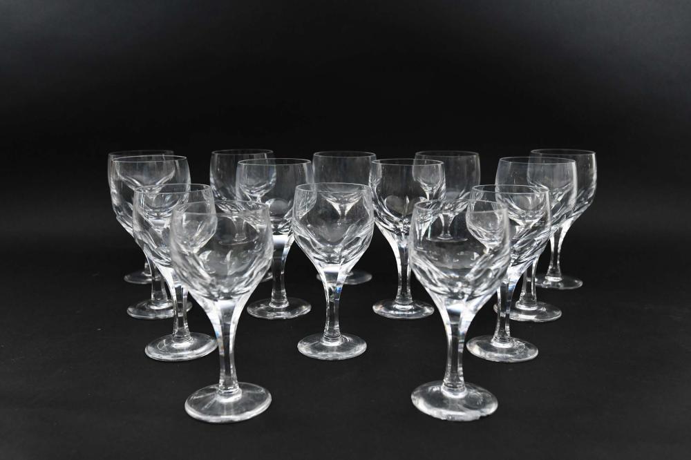 Appraisal: SET OF FOURTEEN COLORLESS WINE GLASSESIn the manner of the