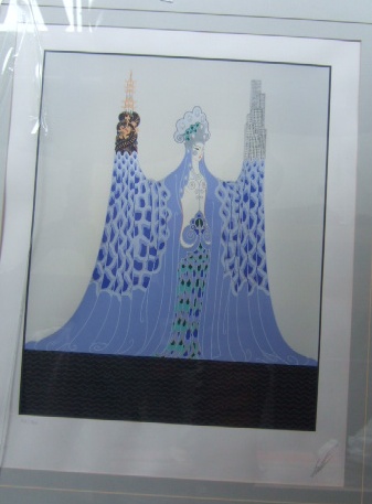 Appraisal: Erte Romain de Tirtoff - Lady in blue colour silkscreen