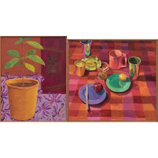 Appraisal: Two Oil Still Lifes by Catherine Nesheim and Todd Lambert