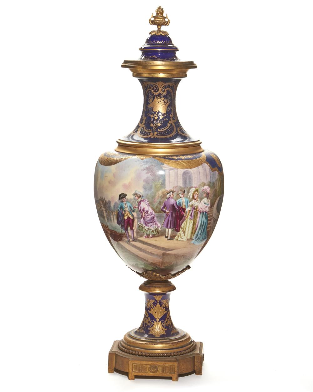 Appraisal: A S vres urn with courting scene Fourth-quarter th Century