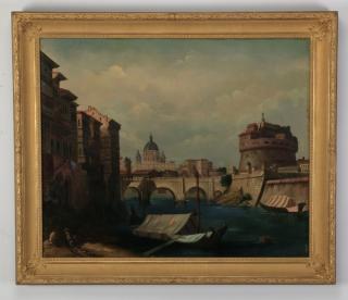 Appraisal: th c Italian O c view from the River Tiber