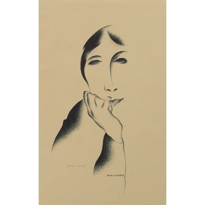 Appraisal: William Samuel Schwartz American Russian - ''Head '' c lithograph