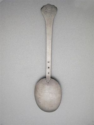 Appraisal: A Charles II James II spoon scratch engraved pricked 'R