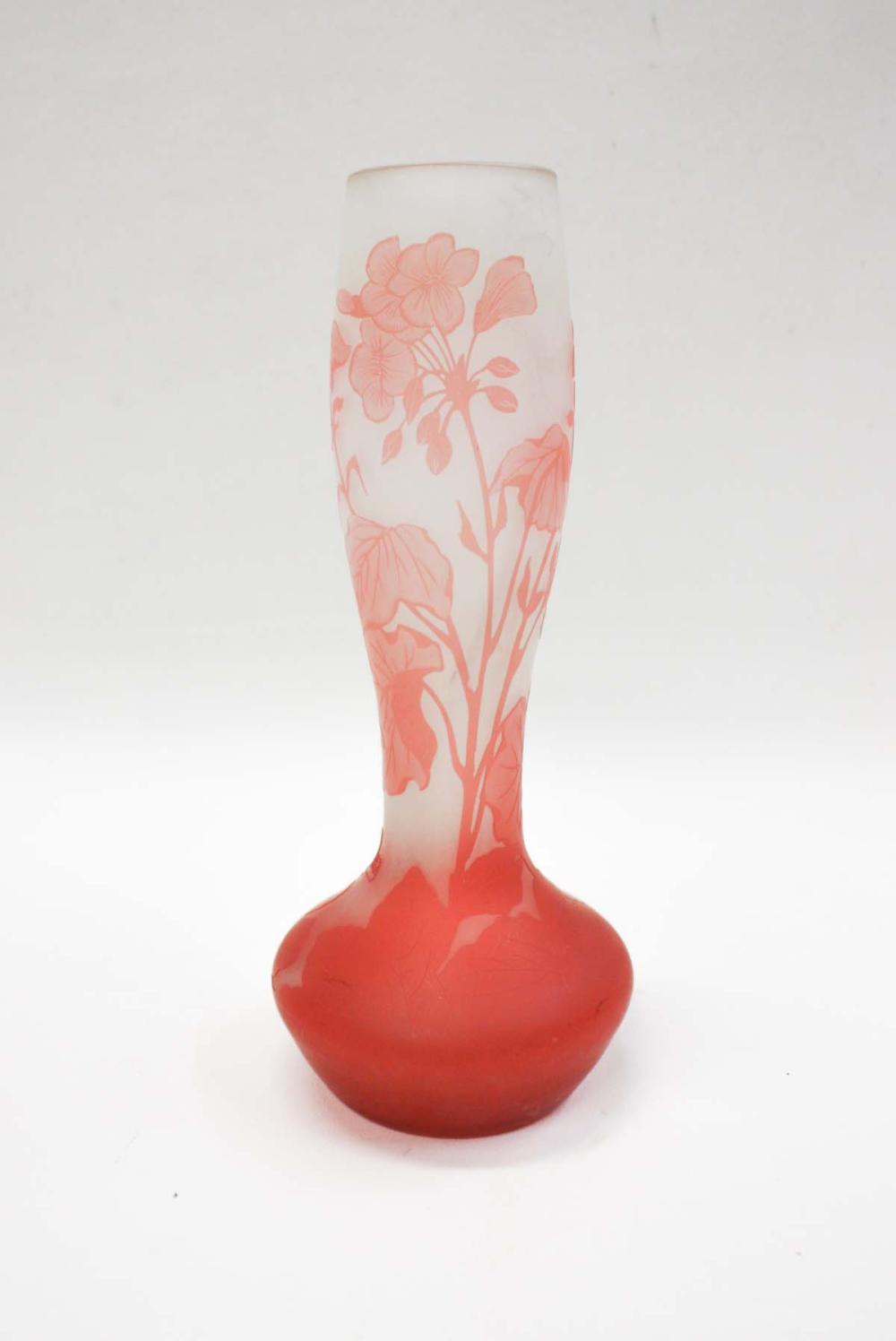 Appraisal: CAMEO GLASS VASE ATTRIBUTED TO GEORGES RASPILLAR the vase having