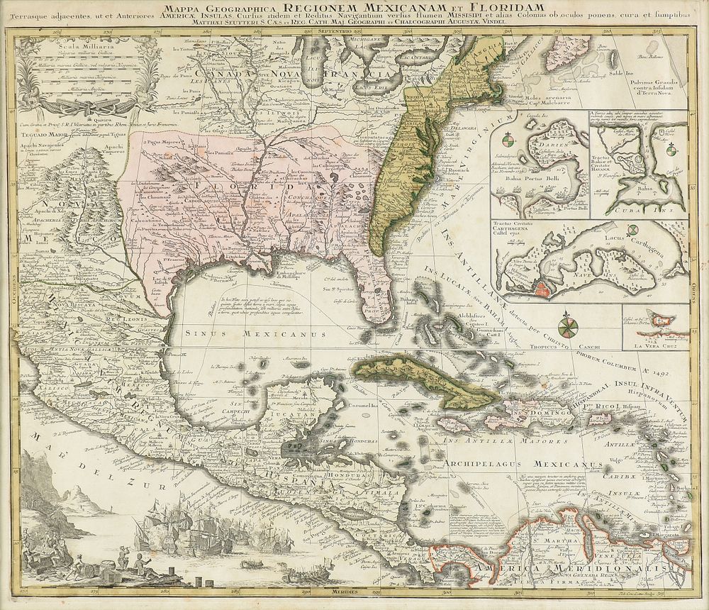 Appraisal: A LATE BAROQUE MAP OF COLONIAL AMERICA Mappa geographica Regionem