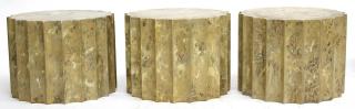 Appraisal: Faux Marble Finish Pillars Carved wood faux-painted in oil H