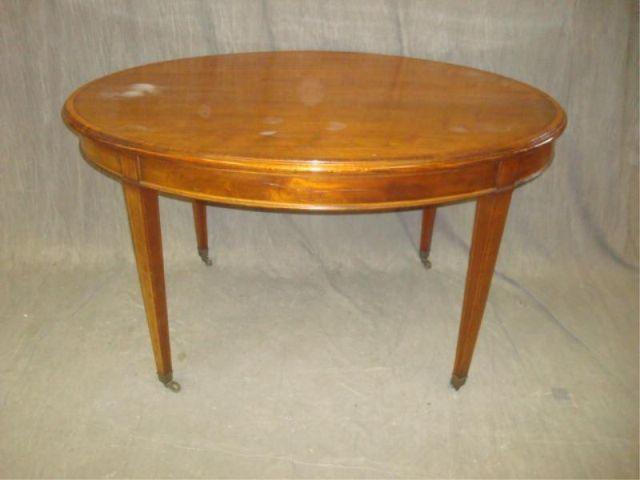 Appraisal: Edwardian Oval Banded and Inlaid Center Table Nice quality From