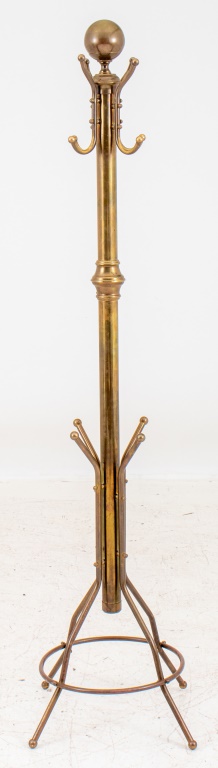 Appraisal: VICTORIAN STYLE BRASS COAT RACK Victorian Style brass coat rack