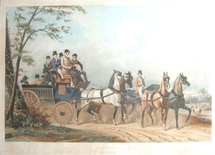 Appraisal: piece Hand-Colored Aquatint Etching Jazet after Montpezat Henri d'Aincey Comte