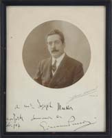 Appraisal: TWO INSCRIBED AND AUTOGRAPHED PHOTOS OF GIACOMO PUCCINI One a