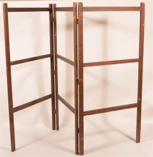 Appraisal: th Cent Softwood Three Section Drying Rack th Century Softwood