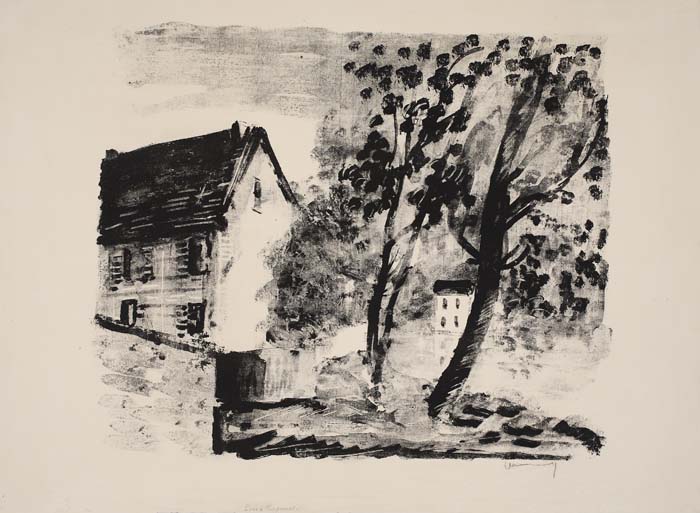 Appraisal: MAURICE DE VLAMINCK Two prints La Plaine de Boissy-les-Perches etching