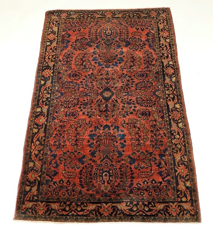 Appraisal: C Persian Oriental Iranian Sarouk Carpet Rug Persia Circa Burgundy