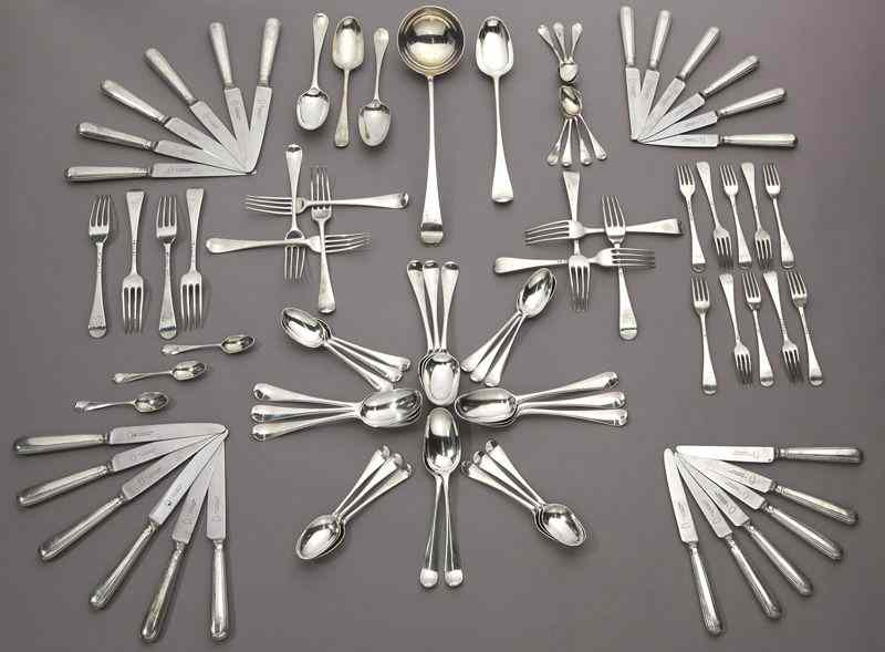 Appraisal: Pcs English sterling silver flatware incl dinner forks modern dinner