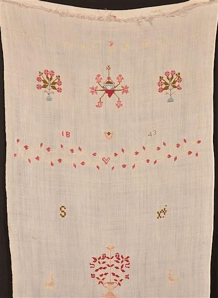 Appraisal: Cross Stitch Needlework Show Towel Cross Stitch Needlework Show Towel