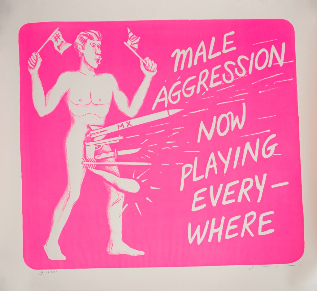 Appraisal: JONATHAN BOROFSKY MALE AGGRESSION COLOR SERIGRAPH Jonathan Borofsky American b