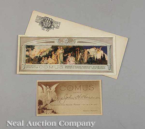 Appraisal: Mardi Gras Mistick Krewe of Comus Ball invitation envelope and