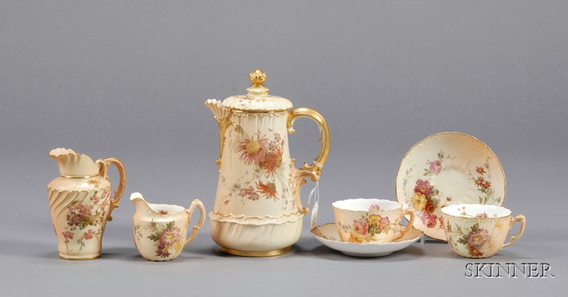 Appraisal: Nine Royal Worcester Assembled Tea Wares England late th century