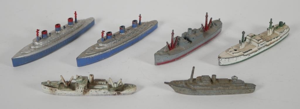 Appraisal: TOOTSIETOY NAVY CARGO AND CRUISE SHIPSLot of six vintage Tootsietoy