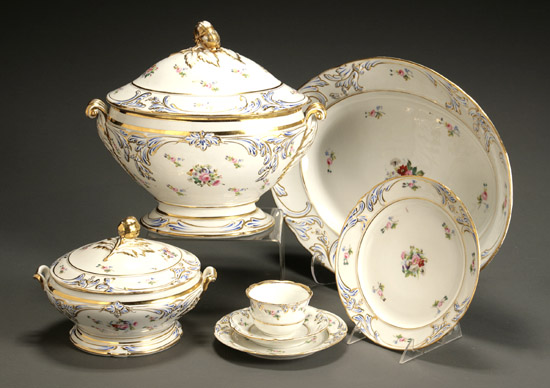 Appraisal: Paris Porcelain Dinner Service Mid- th Century Consisting of Dinner