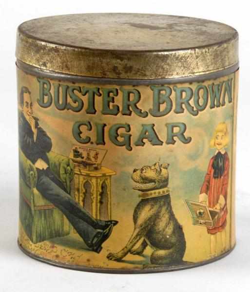 Appraisal: Buster Brown Cigar Tin with Paper Label Description By Oulcault