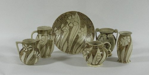 Appraisal: Shorter Son Ltd A quantity of Wan Li pattern sgraffito