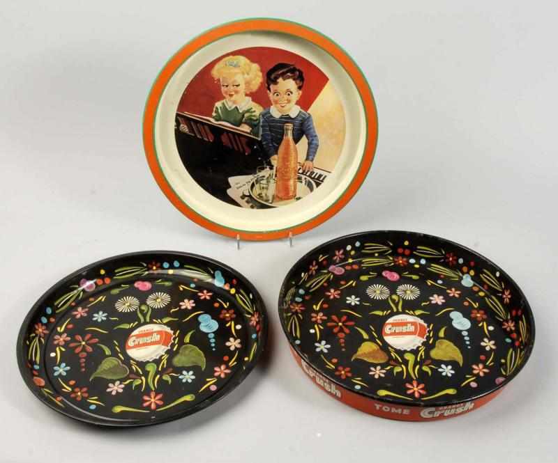 Appraisal: Set of Metal Orange Crush Trays Description Set includes two