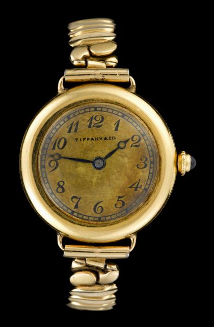 Appraisal: Lady's karat yellow gold wristwatch Tiffany Co Circular case gold