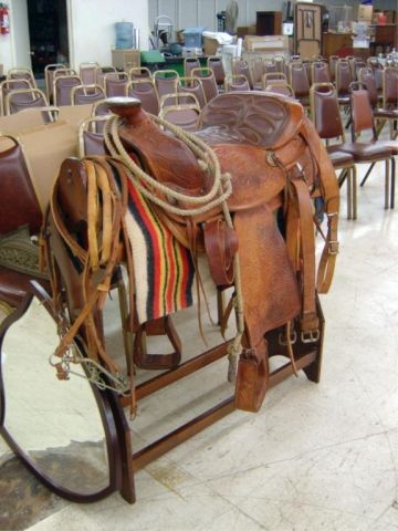 Appraisal: SADDLE ON QUILT RACK