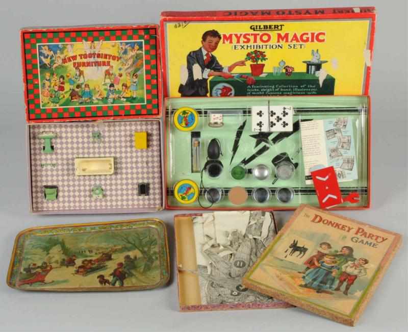 Appraisal: Lot of Miscellaneous Child's Games Toys Includes Tootsietoy furniture set