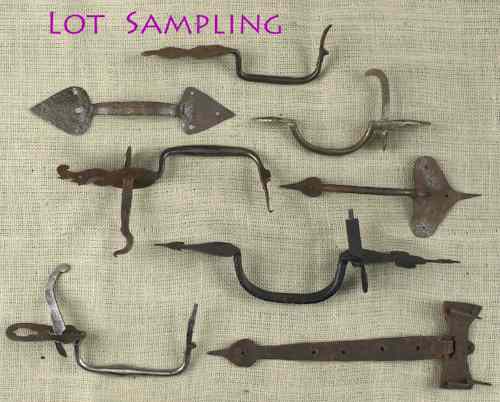 Appraisal: Large group of hand forged hardware th c to include