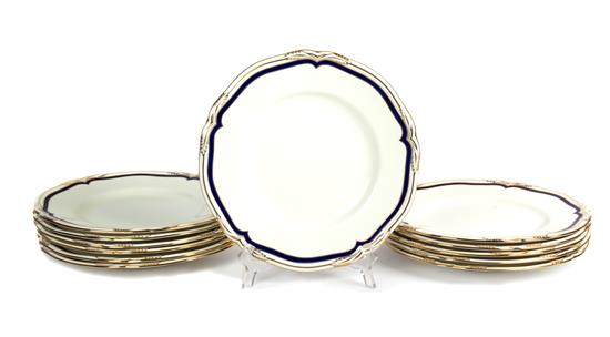 Appraisal: Sale Lot Twelve Mintons Porcelain Dinner Plates retailed by tiffany