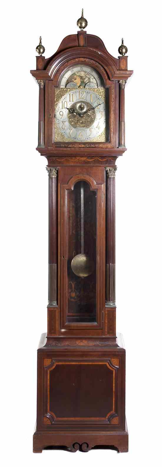 Appraisal: An American Inlaid Mahogany Tall Case Clock retailed by Tiffany