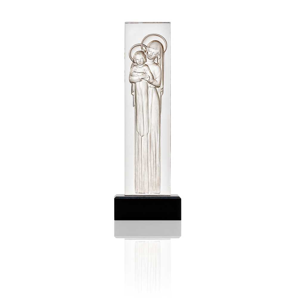 Appraisal: REN LALIQUE FRENCH - VIERGE L'ENFANT PANEL NO designed clear