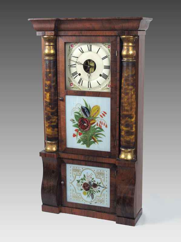 Appraisal: SETH THOMAS TRIPLE DECKER MANTLE CLOCK th century mahogany veneer