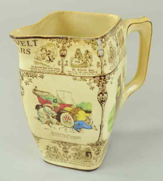 Appraisal: BUFFALO POTTERY ROOSEVELT BEARS MILK PITCHER Graphic depiction of bears