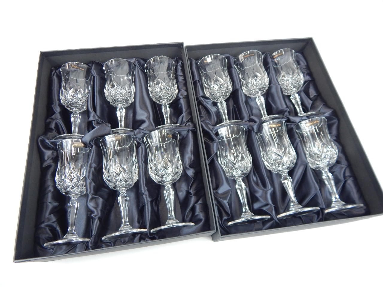 Appraisal: A set of twelve Thomas Webb crystal wine glasses etc