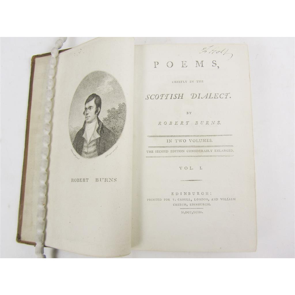 Appraisal: volumes including Burns Robert Poems Chiefly in the Scottish dialect