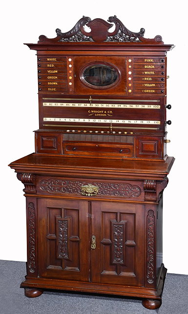 Appraisal: AN EDWARDIAN MAHOGANY BILLIARDS SCORE BOARD by G White Co