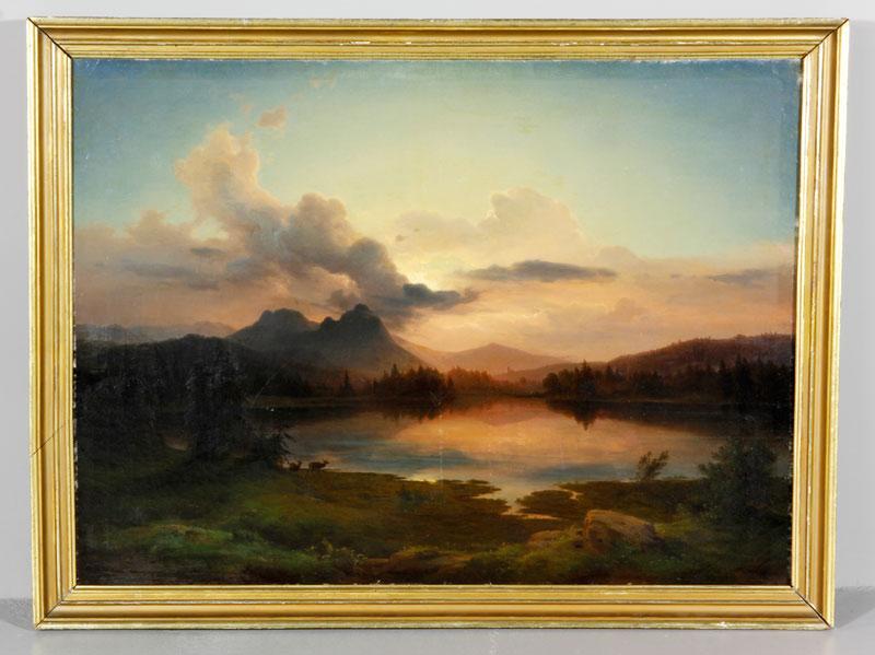 Appraisal: - Lake in a Forest O C th century landscape