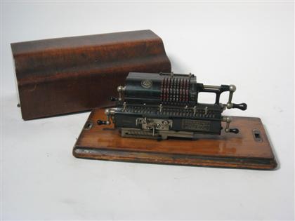 Appraisal: Early calculator by Brunsviga th century Brunsviga Midset in mahogany