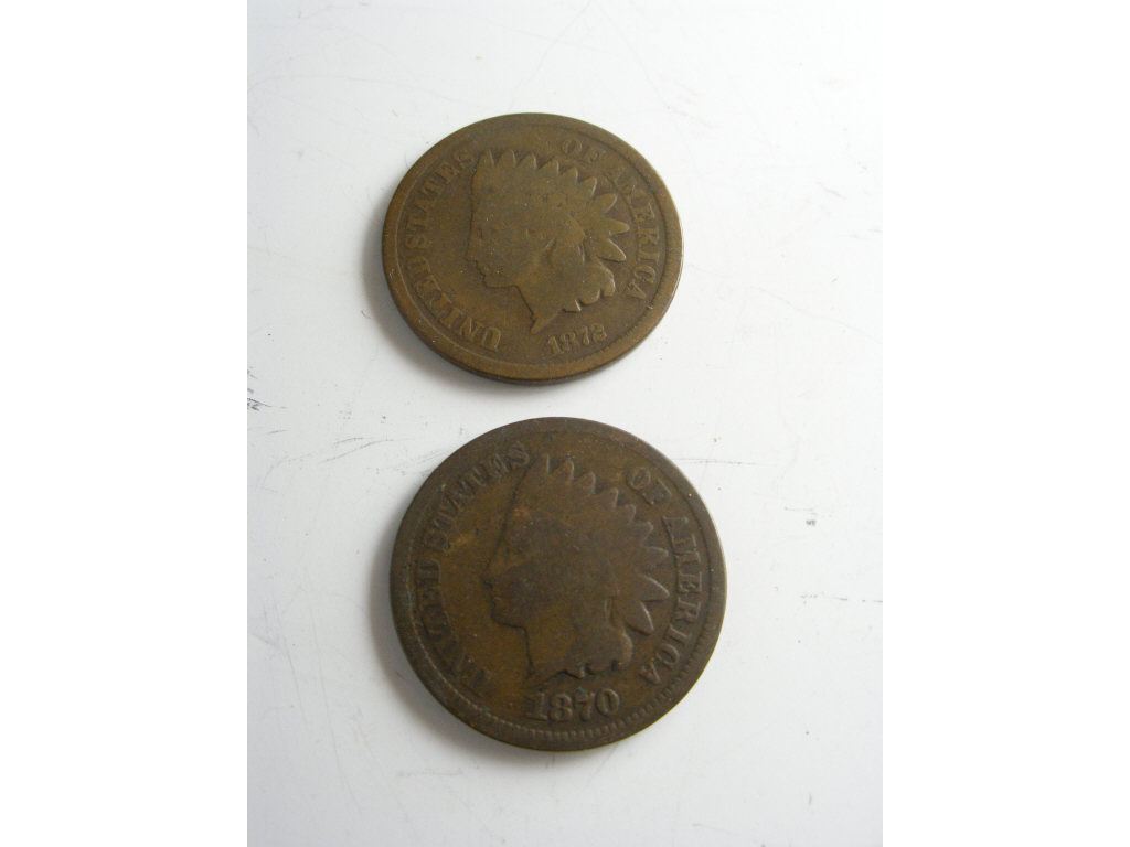 Appraisal: and Indian Cents Good Condition nice problem-free examples of these