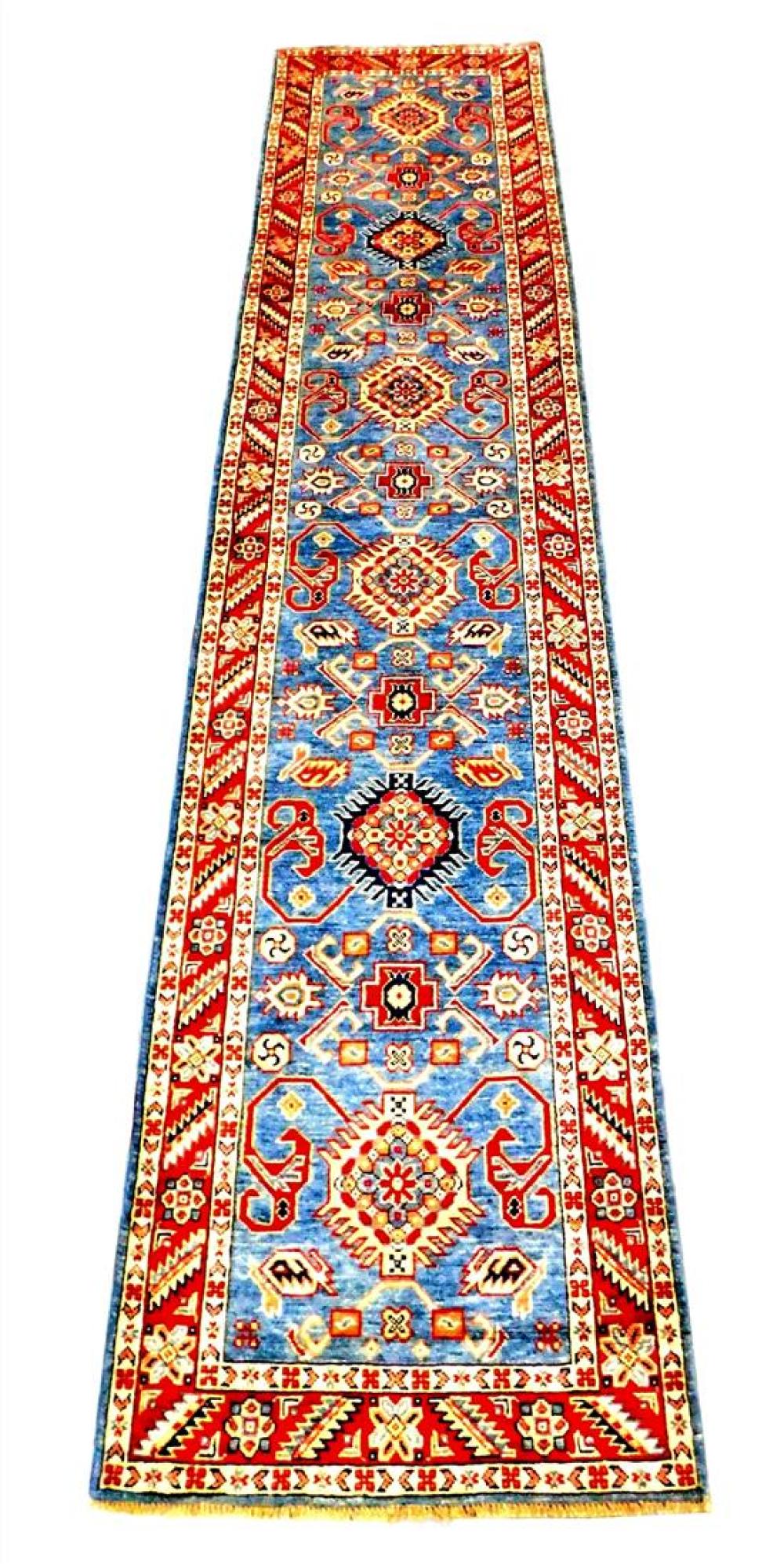 Appraisal: RUG Uzbek Kazak Runner ' x ' hand-woven wool classic