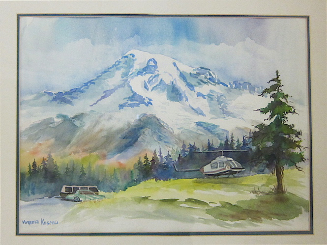 Appraisal: VIRGINIA KOENIG WATERCOLOR ON PAPER Northwest th century Mountain landscape