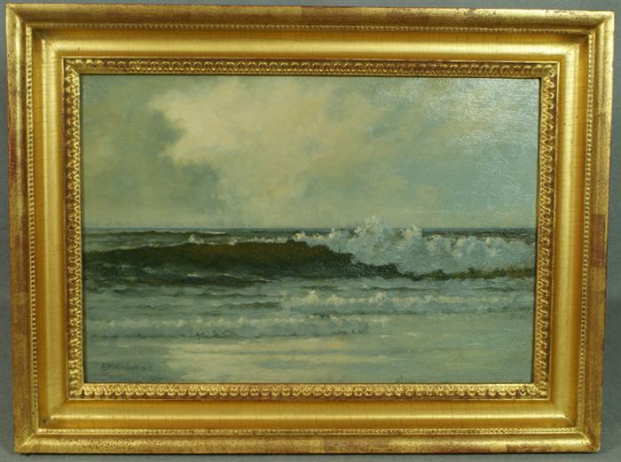 Appraisal: A W Hodgkins American NJ th c Seascape oil on