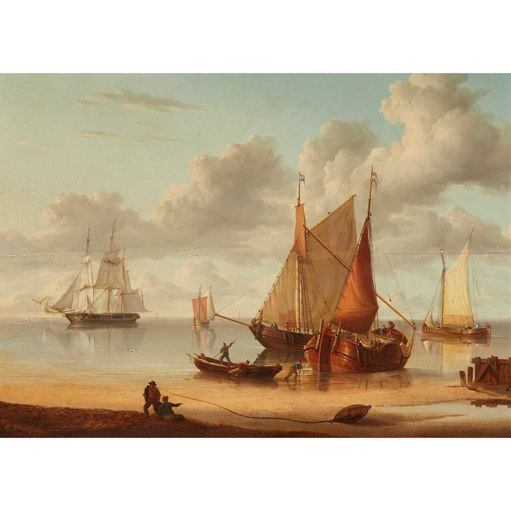 Appraisal: CHARLES MARTIN POWELL BRITISH - SHORE SCENE WITH SHIPPING Signed