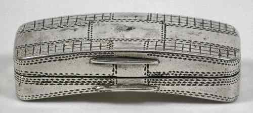 Appraisal: A George III silver rectangular vinaigrette of curved outline with