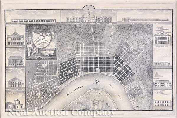 Appraisal: Jacques Tanesse New Orleans Plan of the City and Suburbs