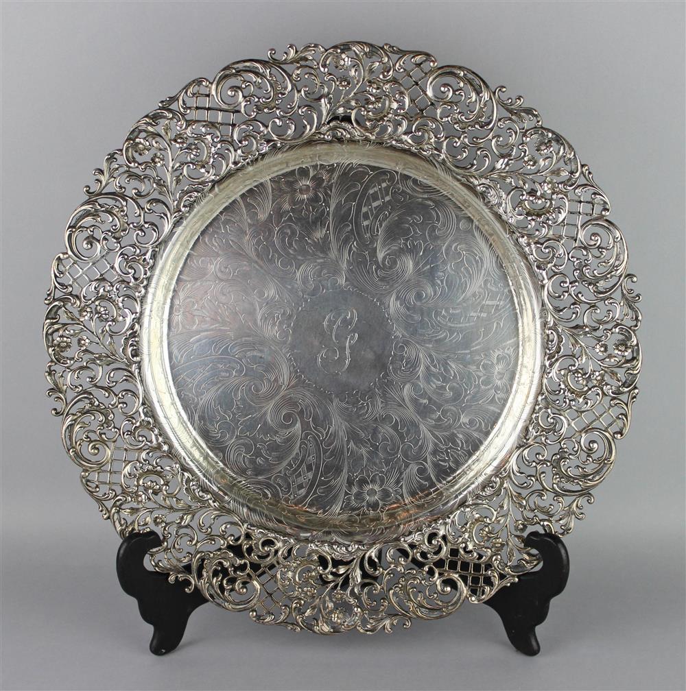 Appraisal: AMERICAN SILVER LARGE CIRCULAR DISH RETAILED BY J E CALDWELL