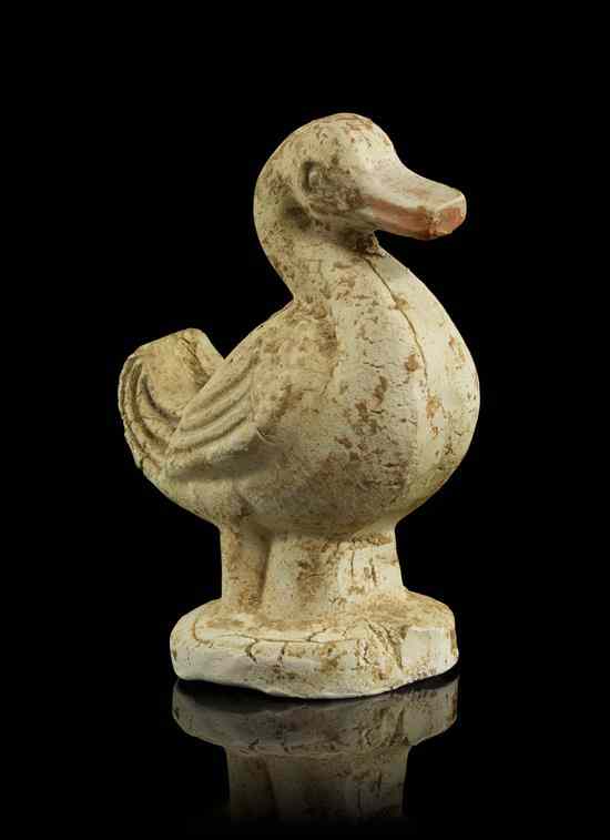 Appraisal: A Chinese Pottery Model of a Duck likely Han Dynasty